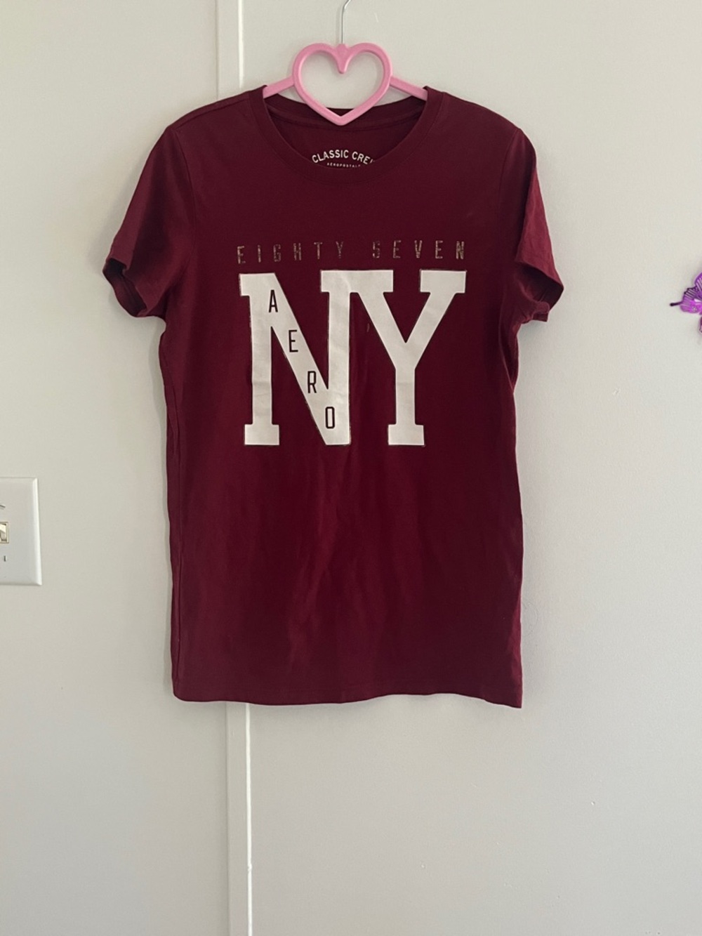 NY Graphic Tee - Burgundy Women's Top
